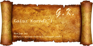 Gaisz Kornél névjegykártya